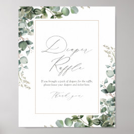 Grüne Eucalyptus Baby Duschdusche Windelwanne Poster