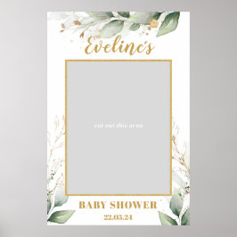 Grüne Eucalyptus boho Babydusche Foto prop Poster
