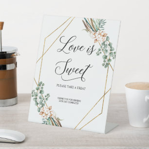 Grüne Eucalyptus Boho Blätter Liebe ist süß Sockelschild