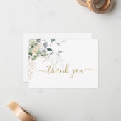 Grüne eucalyptus einfach Dankeschön Karte (Vorderseite/Rückseite Beispiel)
