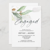 Grüne Eucalyptus Engagement Partei Einladung (Vorne/Hinten)