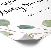 Grüne Eucalyptus Foliage Babydusche Begrüßung Poster (Ecke)