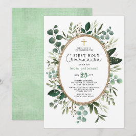 Grüne Eucalyptus Foliage Bouquet Heilige Kommune Einladung