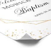 Grüne Eucalyptus Geometric Baptism Begrüßungszeich Poster (Ecke)