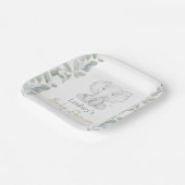 Grüne Eucalyptus Kleine Elephant Babydusche Pappteller (Gewinkelt)