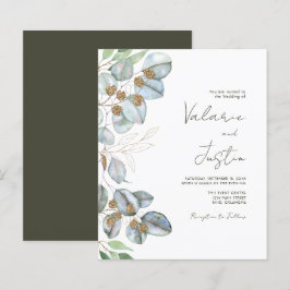 Grüne Eucalyptus Sage Hochzeit Einladung