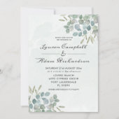 Grüne Eucalyptus Watercolor Einladung zur Hochzeit (Vorderseite)