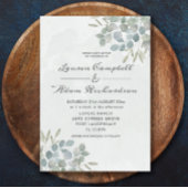 Grüne Eucalyptus Watercolor Einladung zur Hochzeit