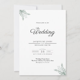 Grüne Eucalyptus Wedding Einladung