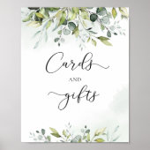 Grüne Eukalyptus Aquarellkarten und Geschenke Poster (Vorne)