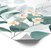 Grüne Eukalyptus Babydusche Bar Poster (Ecke)