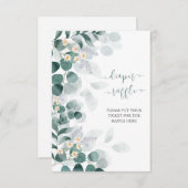 Grüne Eukalyptus Babydusche-Windeln Tombola Begleitkarte (Vorne/Hinten)
