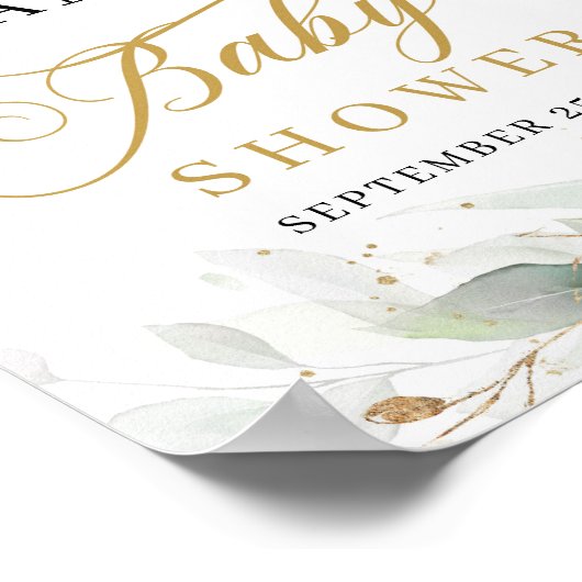 Grüne Eukalyptus-Blätter Begrüßungszeichen Poster (Ecke)