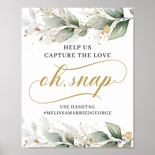 Grüne Eukalyptus-Blätter blättrig oh, Schnappschil Poster (Vorne)