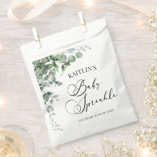 Grüne Eukalyptus-Blätter Botanical Baby Sprinkle Geschenktütchen