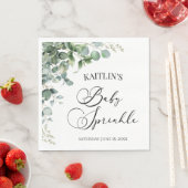 Grüne Eukalyptus-Blätter Botanical Baby Sprinkle Serviette (Beispiel)