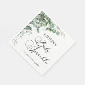 Grüne Eukalyptus-Blätter Botanical Baby Sprinkle Serviette (Ecke)