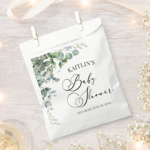 Grüne Eukalyptus-Blätter Botanische Babydusche Geschenktütchen