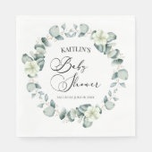 Grüne Eukalyptus-Blätter Botanische Babydusche Serviette (Vorderseite)