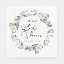 Grüne Eukalyptus-Blätter Botanische Babydusche