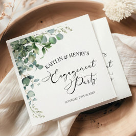 Grüne Eukalyptus-Blätter Botanische Engagement-Par Serviette