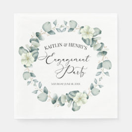 Grüne Eukalyptus-Blätter Botanische Engagement-Par Serviette