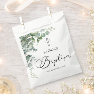 Grüne Eukalyptus-Blätter Botanische Taufe Geschenktütchen