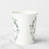 Grüne Eukalyptus-Blätter Botanische Taufe Pappbecher (Rechts)