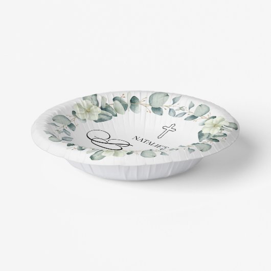 Grüne Eukalyptus-Blätter Botanische Taufe Pappteller (Gewinkelt)