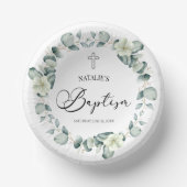 Grüne Eukalyptus-Blätter Botanische Taufe Pappteller (Vorderseite)