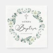 Grüne Eukalyptus-Blätter Botanische Taufe Serviette (Vorderseite)