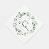 Grüne Eukalyptus-Blätter Botanische Taufe Serviette (Ecke)