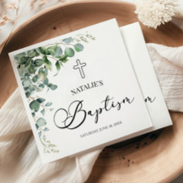 Grüne Eukalyptus-Blätter Botanische Taufe Serviette