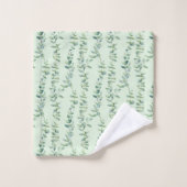 Grüne Eukalyptus-Blätter Botanisches Geschenk Badhandtuch Set (Waschlappen)