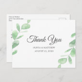 Grüne Eukalyptus-Blätter. Einfache Hochzeit Vielen Postkarte (Vorne/Hinten)