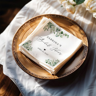 Grüne Eukalyptus-Blätter Elegantes Brautparty Serviette