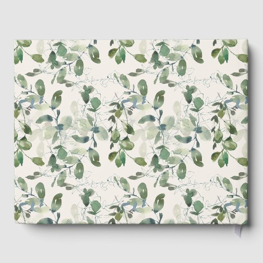 Grüne Eukalyptus-Blätter Gästebuch (Rückseite)