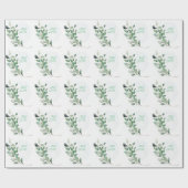 Grüne Eukalyptus-Blätter Geschenkpapier (Flach)