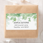 Grüne Eukalyptus-Blätter Grenz-Rücksendeadresse (Insitu)