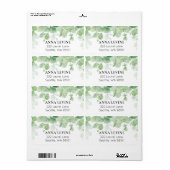 Grüne Eukalyptus-Blätter Grenz-Rücksendeadresse (Vorne)