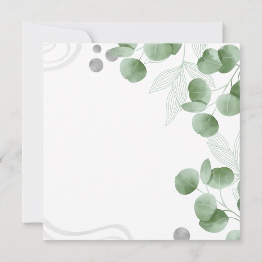 Grüne Eukalyptus-Blätter Hochzeit Sichern Sie das  (Rückseite)