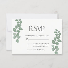 Grüne Eukalyptus-Blätter Hochzeiten der RSVP-Karte RSVP Karte