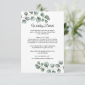 Grüne Eukalyptus-Blätter Hochzeiten Details Begleitkarte (Stehend Vorderseite)