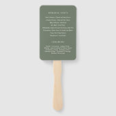 Grüne Eukalyptus-Blätter Hochzeitsprogramm Fächer (Rückseite)