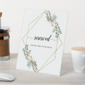 Grüne Eukalyptus-Blätter Kalligrafie vorbehalten Sockelschild (In SItu)