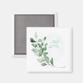 Grüne Eukalyptus-Blätter Magnet (Vorderseite/Rückseite)