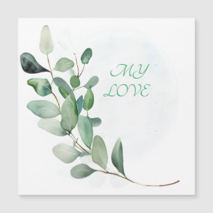 Grüne Eukalyptus-Blätter Magnetkarte