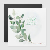 Grüne Eukalyptus-Blätter Magnetkarte (Vorne/Hinten)