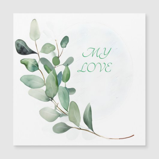 Grüne Eukalyptus-Blätter Magnetkarte (Vorderseite)