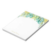 Grüne Eukalyptus-Blätter Olivenzweige Notizblock (Rotiert)